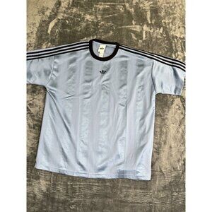 Adidas Originals 3-Stripes Trefoil Shirt XL Light Blue/Black Stripe Crewneck